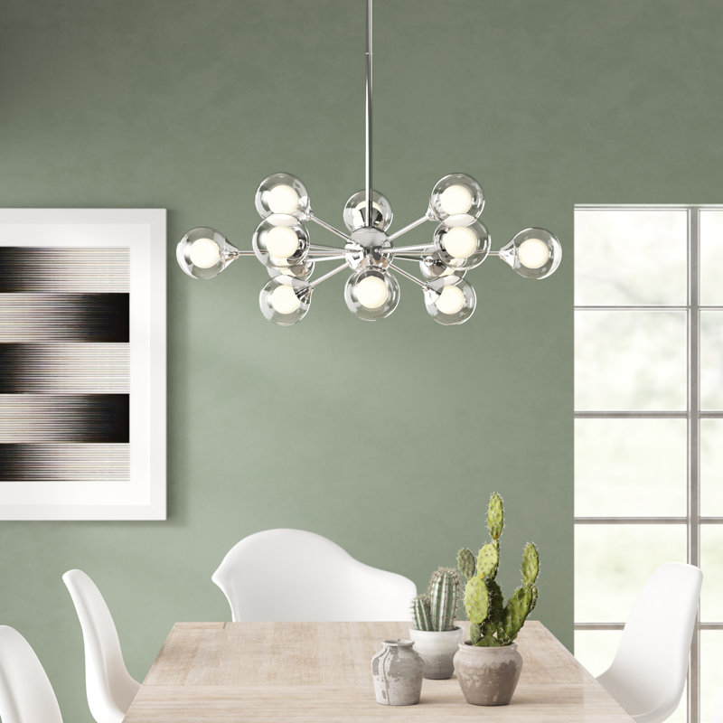 Optimist Dimmable Sputnik Sphere Chandelier, 11" H x 29" W x 29" D, 12, Polished Chrome