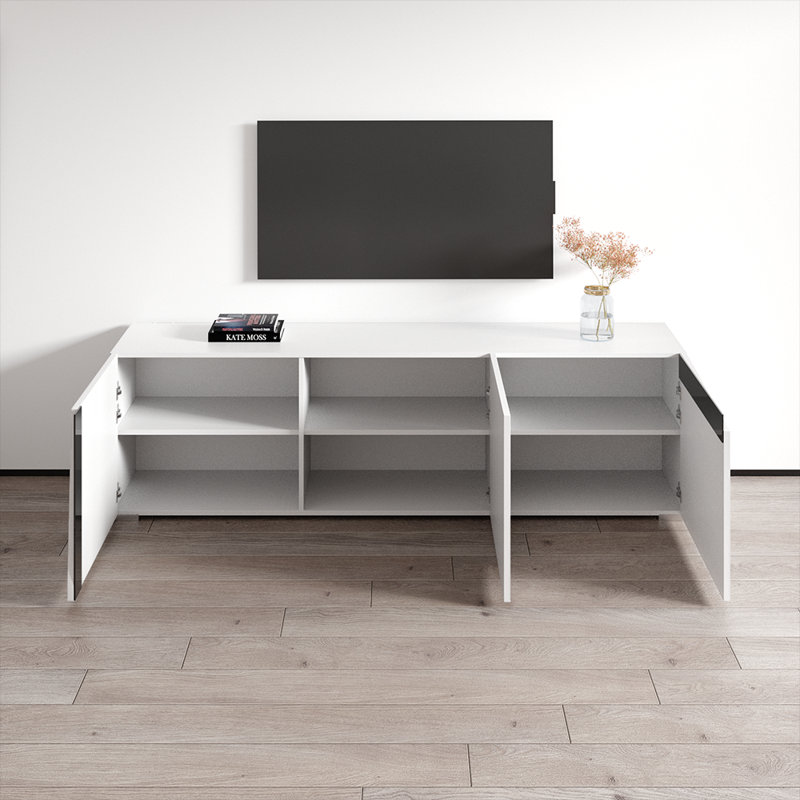 Bonneanne 76.8" Modern TV Stand with High Gloss Finish
