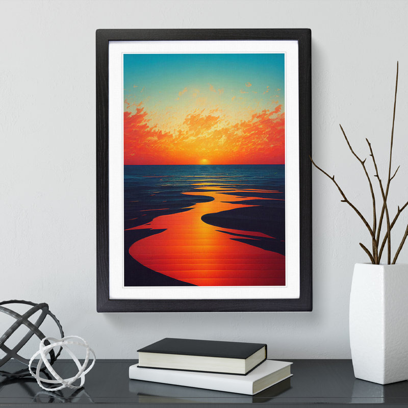Sunset - Painting, 34cm H x 25cm W x 2cm D, No Matte, Paper