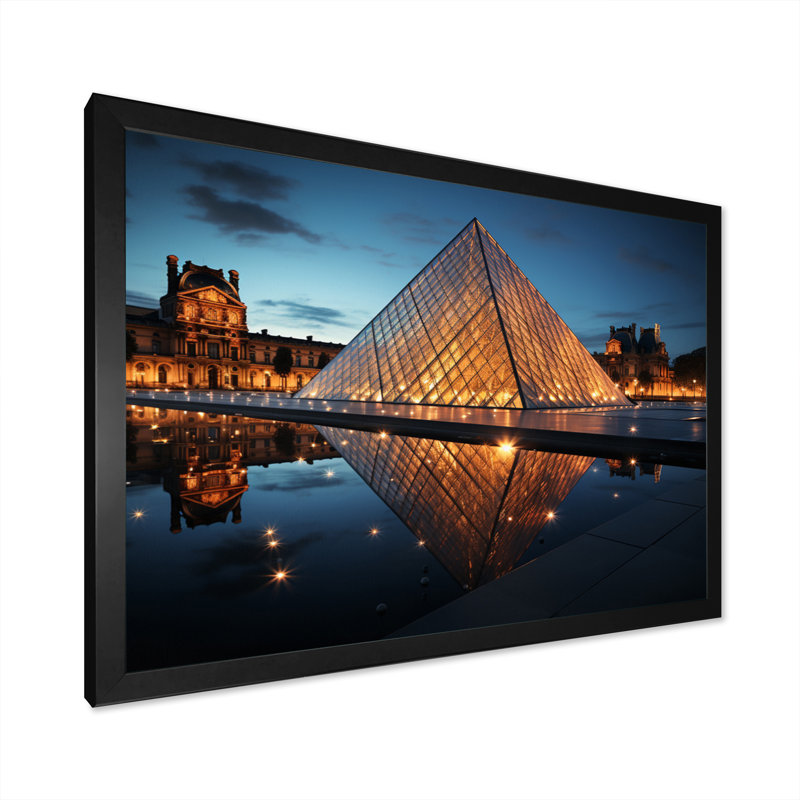 France Louvre Illumination I - impression, H 12 po x l 20 po x P 1 po, Cadre simple noir