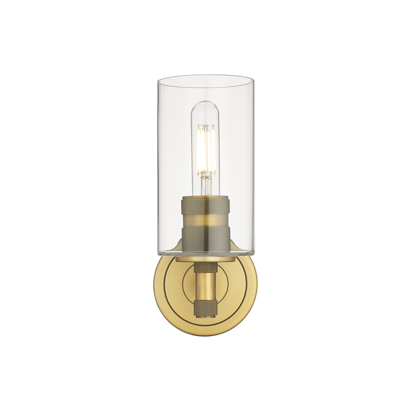 Applique murale 1 lumière Crown Point, Laiton brossé, Clair, H 10,5 po x l 3,88 po x P 6,5 po