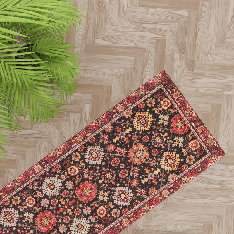 Tapis noir Aucun Hinkley, Tapis de couloir 2 pi x 8 pi