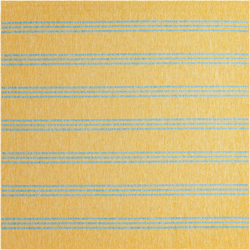 Outdoor Destiny Area Rug Mustard Color, Square 10'8"