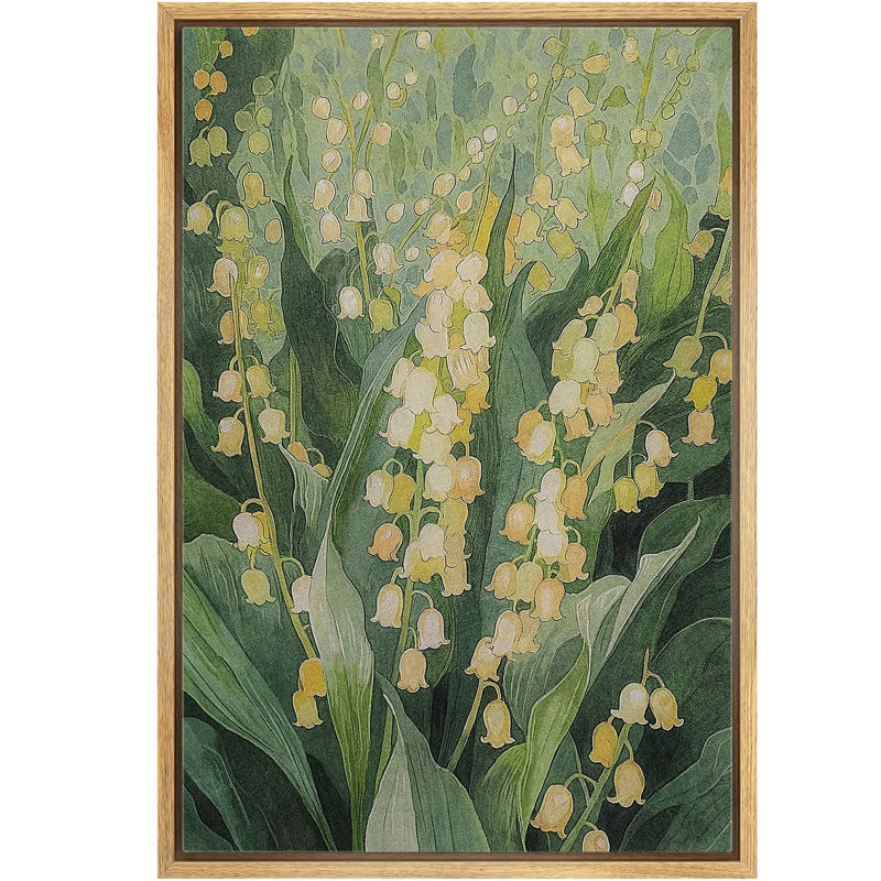 «Campanula Flower Green», reproduction d'art encadrée, impression sur toile, H 24 po x l 16 po, Naturel