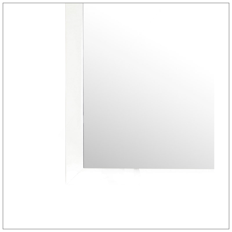 Miroir contemporain blanc, placages de bois de qualité supérieure, verre à faible distorsion pour des reflets clairs