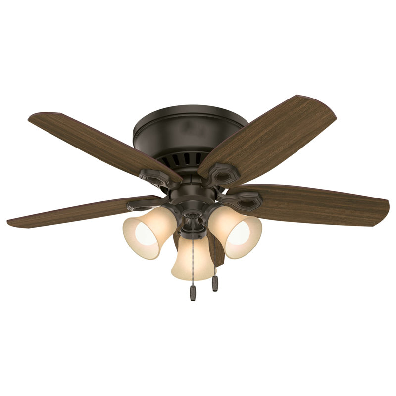 42" Bronze Low Profile Ceiling Fan with LED Light Kit