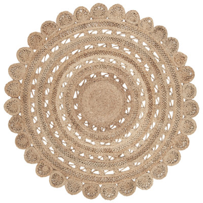Round Solid Colour Hand Woven Area Rug