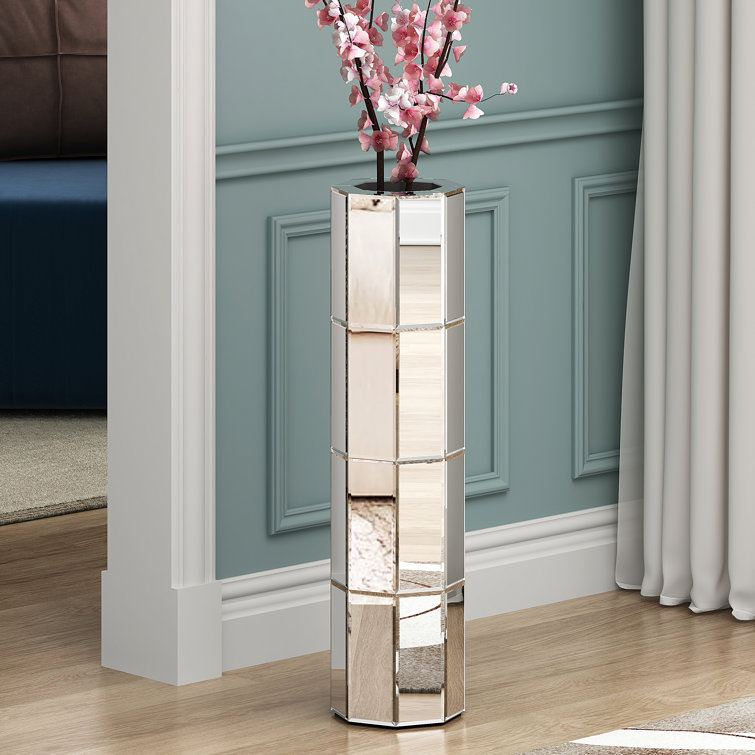 DeGrailly 28" Tall Handmade Mirrored Floor Vase