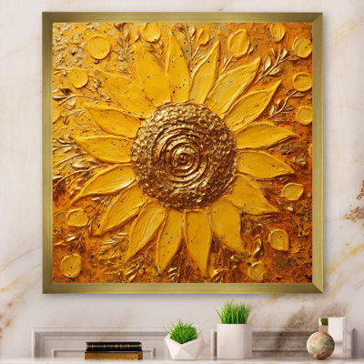 " Golden Radiant Sunflower Blooming Painting "