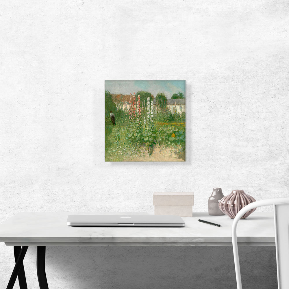 ARTCANVAS Garden With Hollyhocks Canvas Art Print By Ernest Quost 1L ...