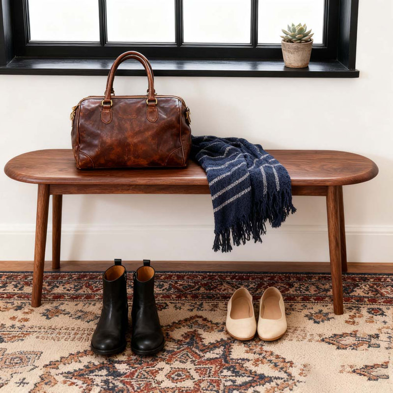 Natural Oak Wood for Dining Bench, Walnut