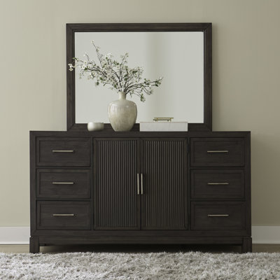 Ensemble de chambre à coucher avec commode et miroir 2 portes Keniston
