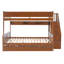 Lit double superposé au-dessus de grand lit double avec escalier, tablettes de rangement, lit gigogne et éclairage DEL, noyer-1293883235