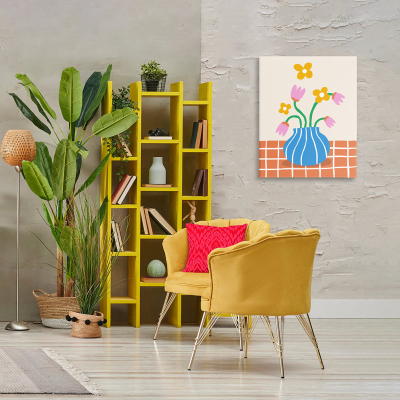 Art mural sur toile, "Whimsical Flower Market" par Ahmed Idah Hussein, H 30 po x l 24 po