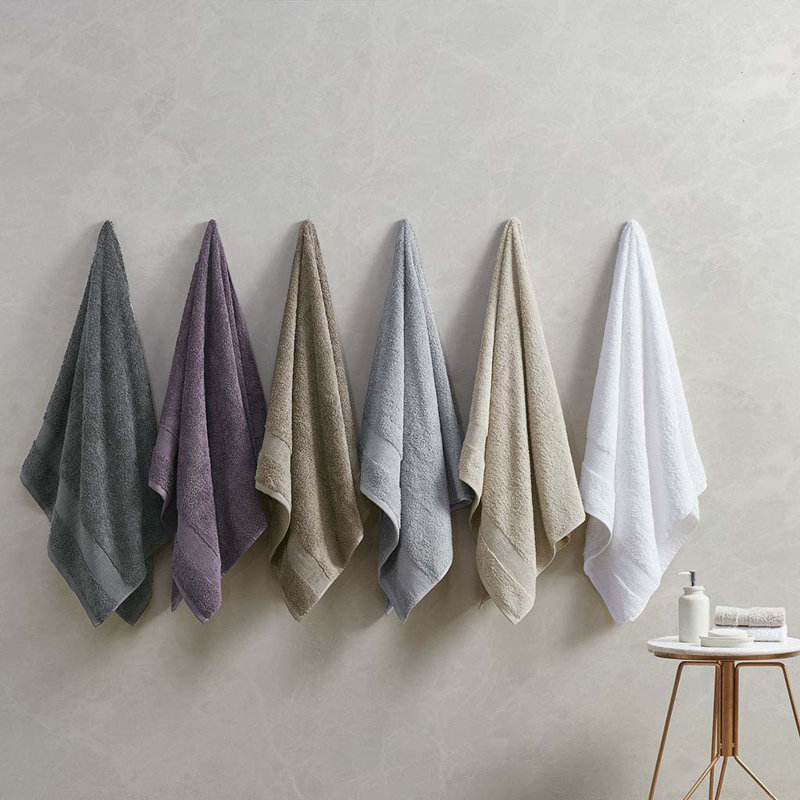 Gracie Mills Forrest Splendor  Cotton 6 Piece Towel Set, Grey 650Gsm