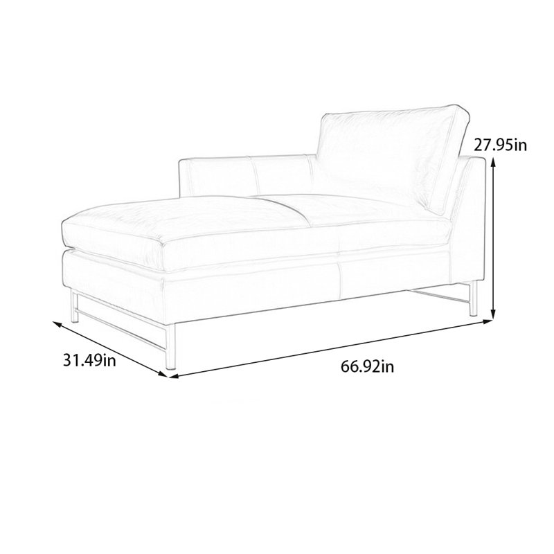 Chaise longue simple en éponge de style moderne, Orienté à droite