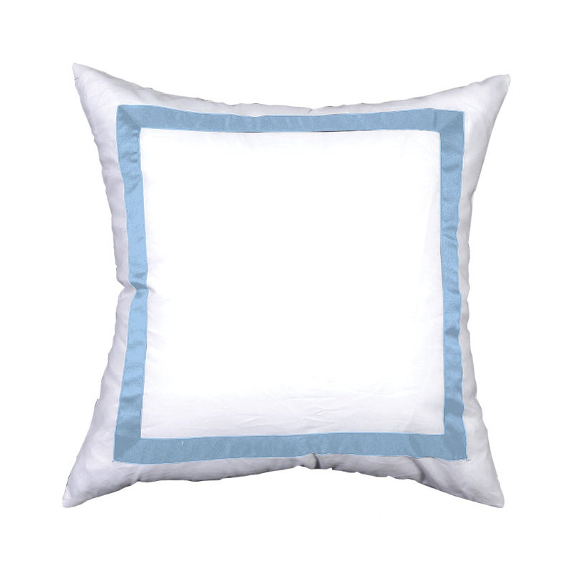 Taie décorative , Blanc / Bleu pâle, Euro