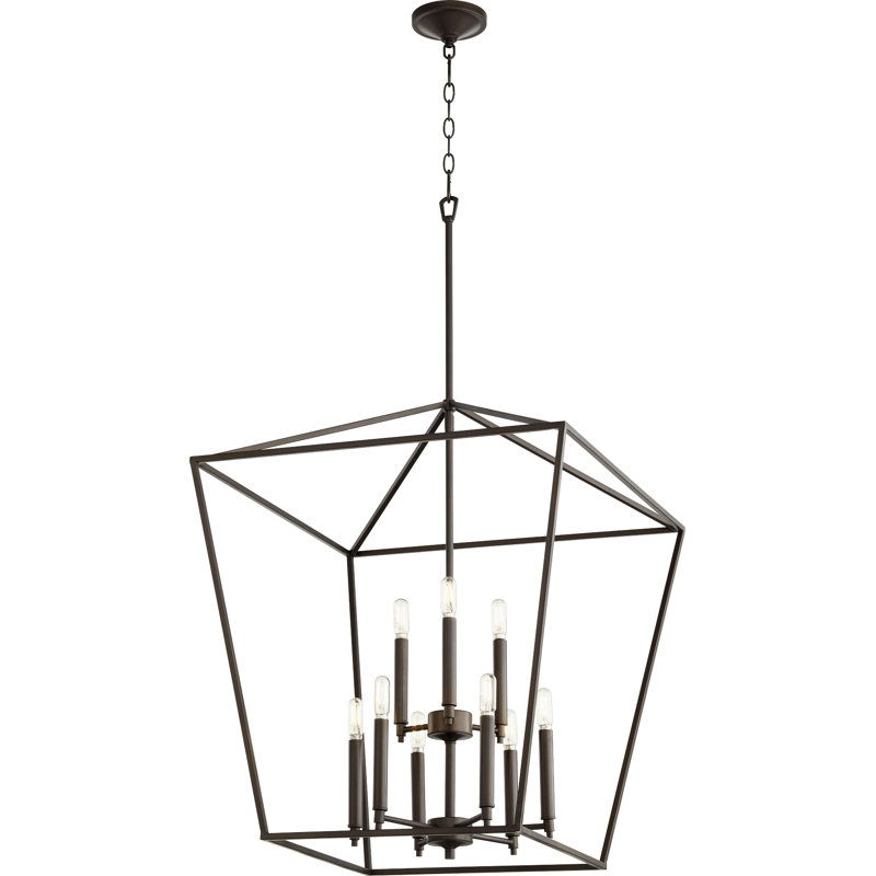 Arletta 9 - Light Dimmable Lantern Chandelier, Oiled Bronze