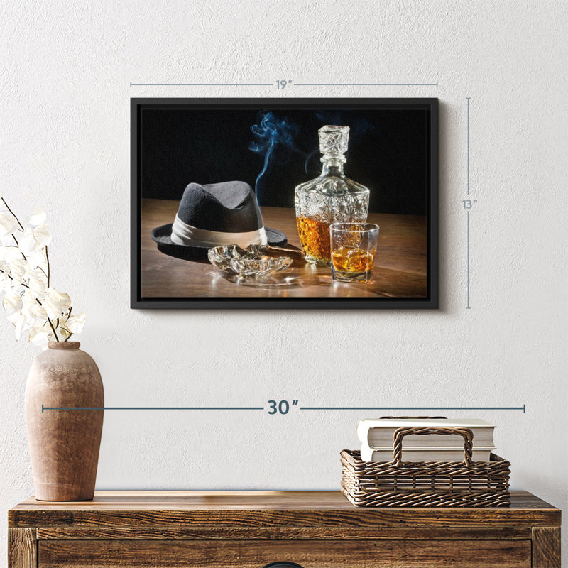 Impression rétro sur toile de whisky rétro, H 13 po x l 19 po