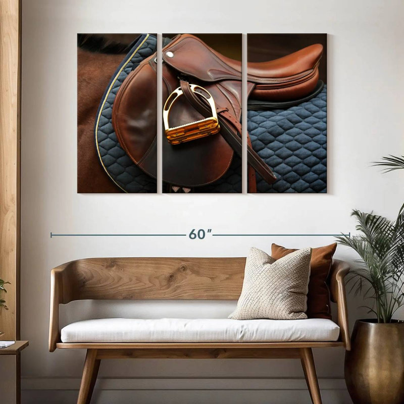 Mehar Brown Leather Saddle, 32" H x 50" W