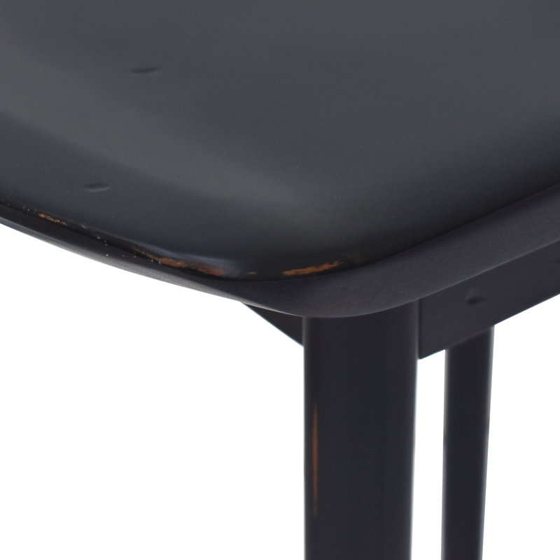 Tabouret de bar et de comptoir en bois massif Pedrick, Noir, Tabouret de bar (assise de 30 po de hauteur)