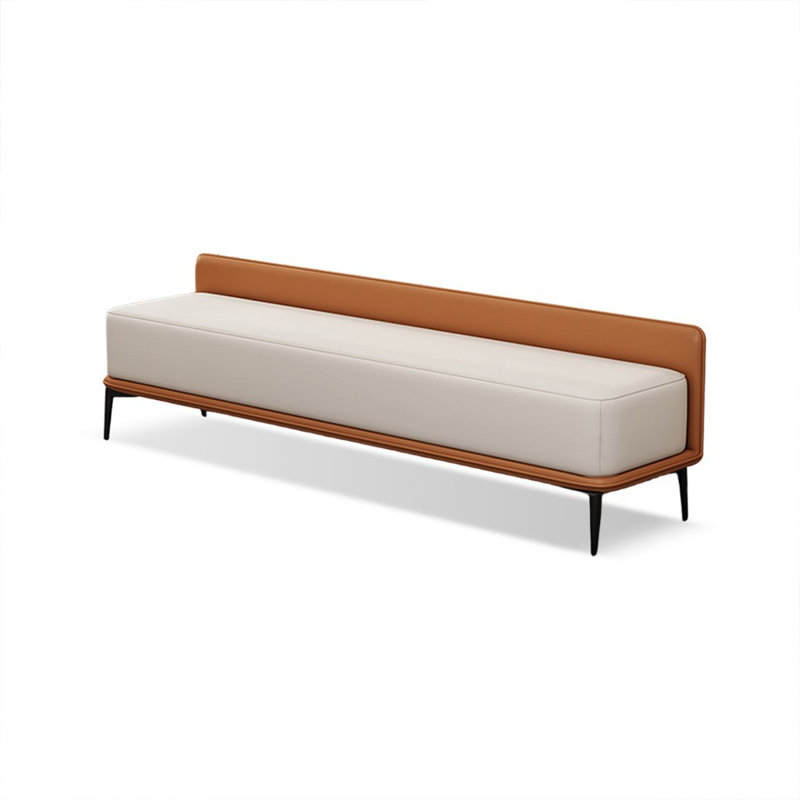 Banc rembourré orange, H 20,47 po x l 68,9 po x P 15,75 po, Orange