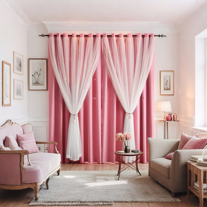 Rideaux occultants roses pour fenêtre pour chambre à coucher et rideaux obscurcissant pour chambre de bébé, Rose