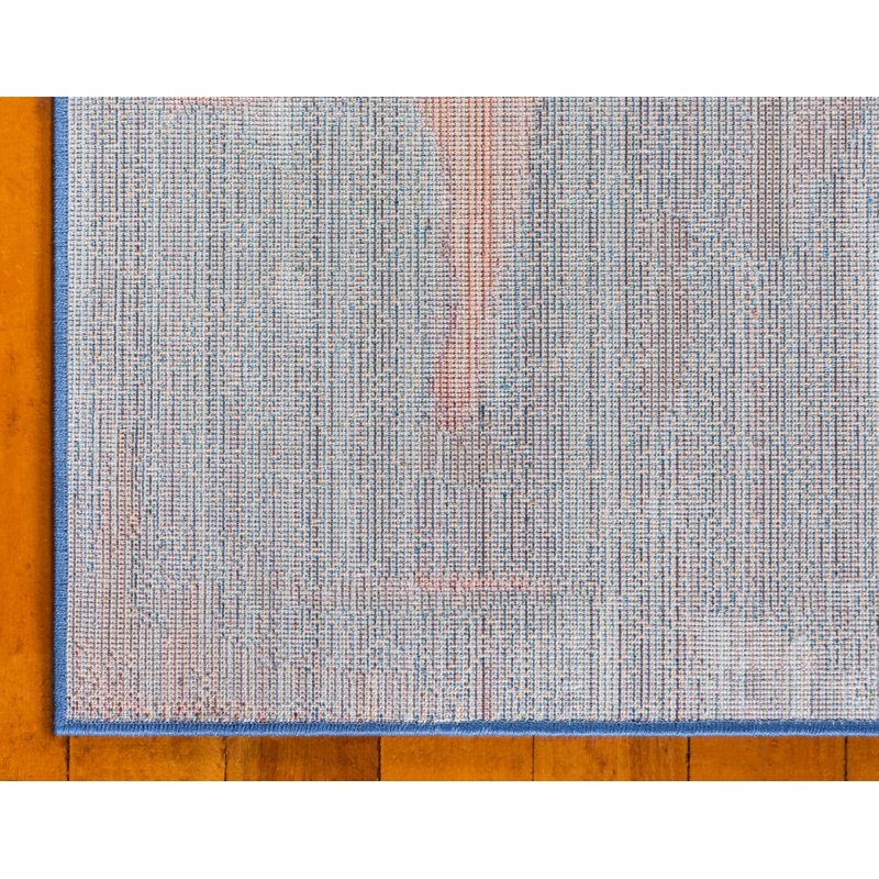 Multi-Color Abstract Easy Care Synthetic Runner Rug