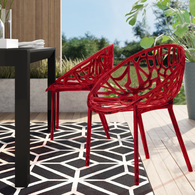 Metrocles Stacking Patio Dining Side Chair by Mercury Row