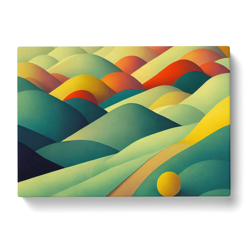 Beaming Spring Meadow Landscape Abstract - Wrapped Canvas, 50cm H x 76cm W x 3cm D