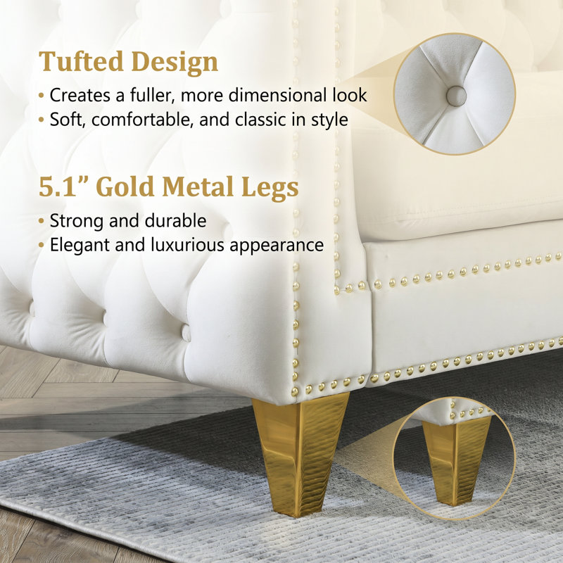 Canapé Chesterfield, Beige