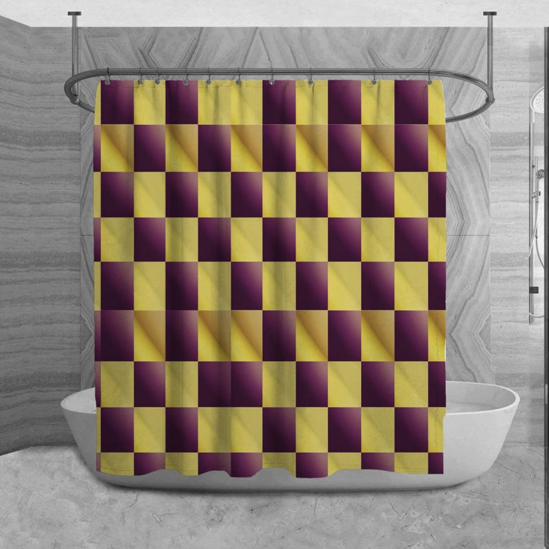 Rideau de douche à carreaux Mahdiyyah, H 93 po x l 70 po