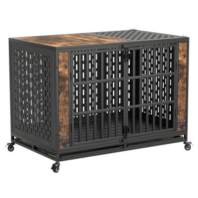 Mobilier de cage robuste pour chien, grand chenil moyen à l'épreuve des fuites pour chiens très anxieux