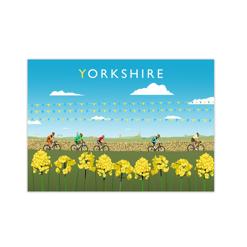Yorkshire Cycling by Richard O'Neill - Print, 42 cm H x 59.4 cm W