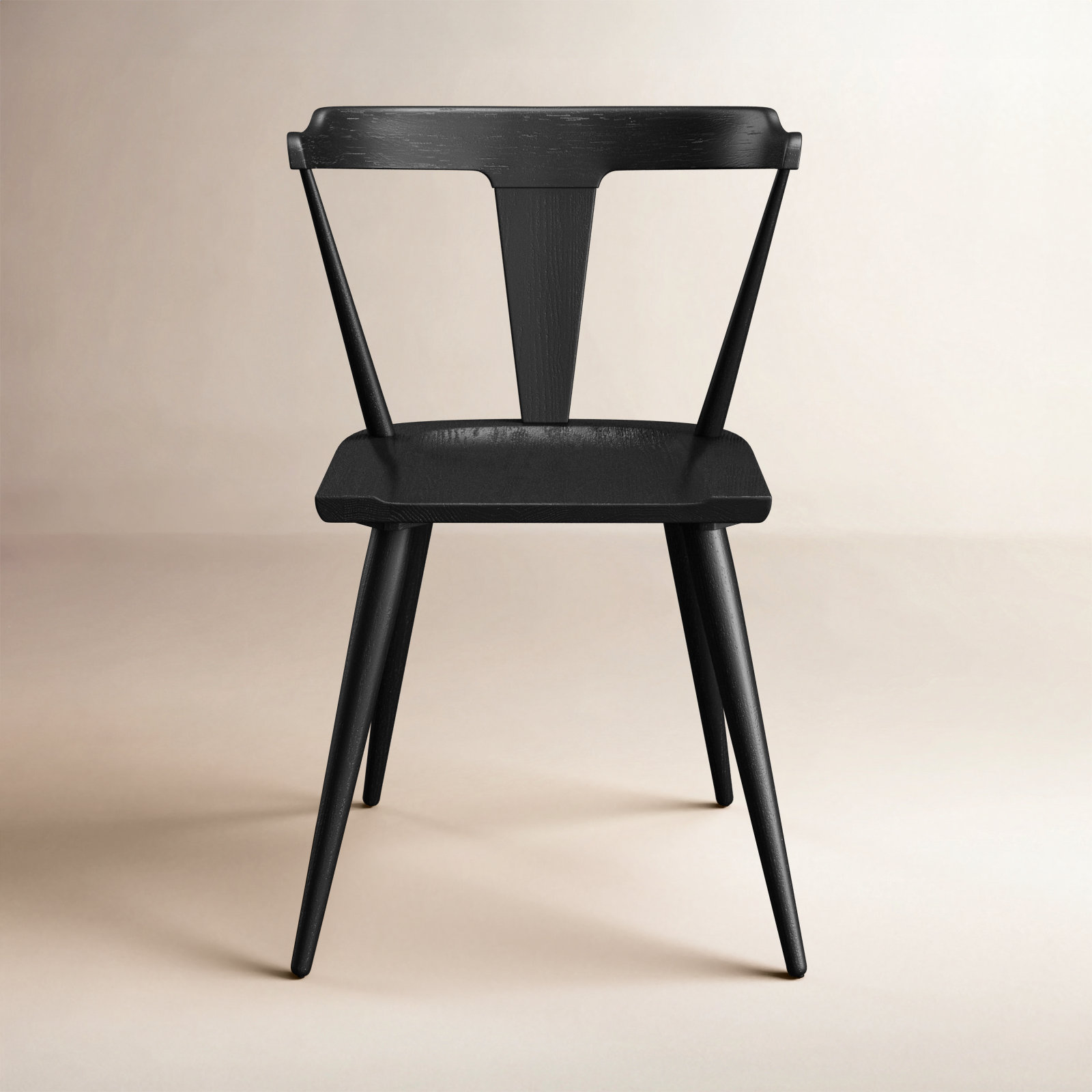 Oak Dining Chair, Black