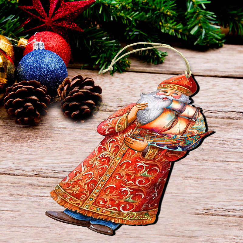 Croisière des Fêtes avec des ornements en bois du Père Noël, par Debrekht