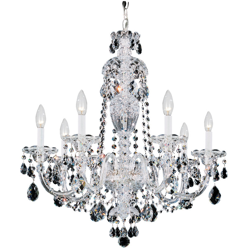 7 - Light Dimmable Tiered Chandelier, Silver / Spectra Crystal Clear