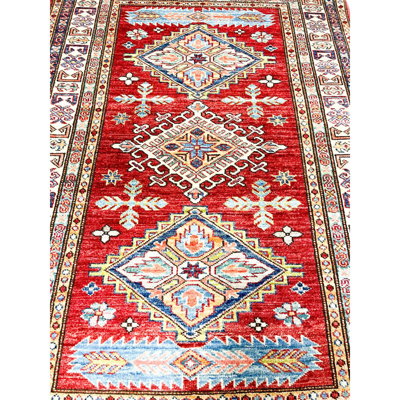 Tribal One-of-a-Kind 3′3" X 4'10″ New Age Wool Area Rug in