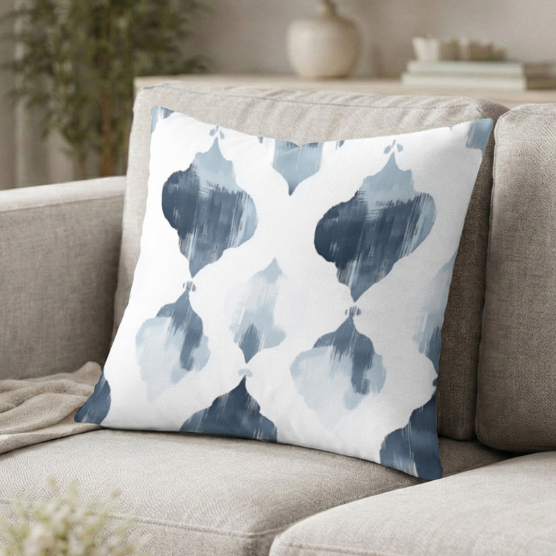 Coussin Modern - coussin scandinave gris et blanc, H 18 po x l 18 po