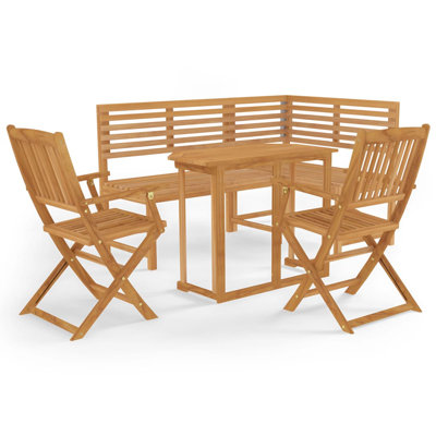 Nicoletti 4 - Person Acacia Patio Dining Set with