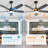  Ceiling Fans With Lights And Remote 52" Flush Mount Ceiling Fan With Noiseless Reversible Dc Motor Timer Led Ceiling Fan,black-735124741-735124742