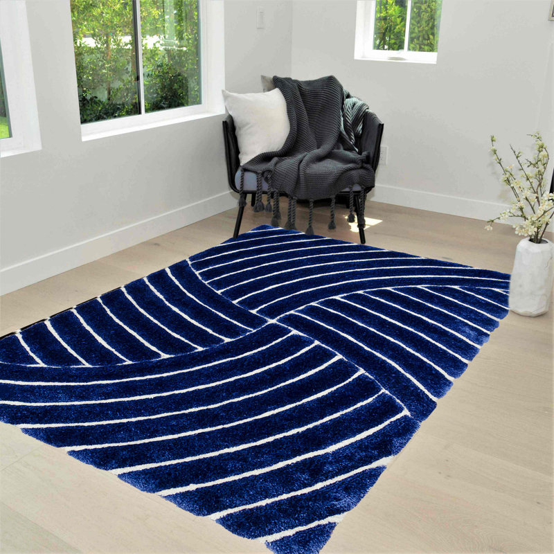 Tapis artisanaux modernes cobalt 3-D-800 Handcraft Rugs 7,5 po x 10,4 po, Rectangle 5 pi x 7 pi