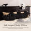 Phantoscope Happy Halloween Faux Fur Bat Shaped Throw Pillow, Black-117258743