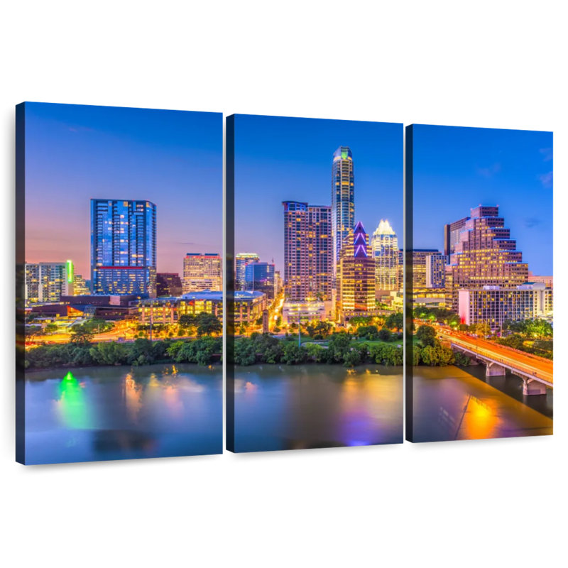 Sirci Austin, Texas, au crépuscule, H 24 po x l 38 po