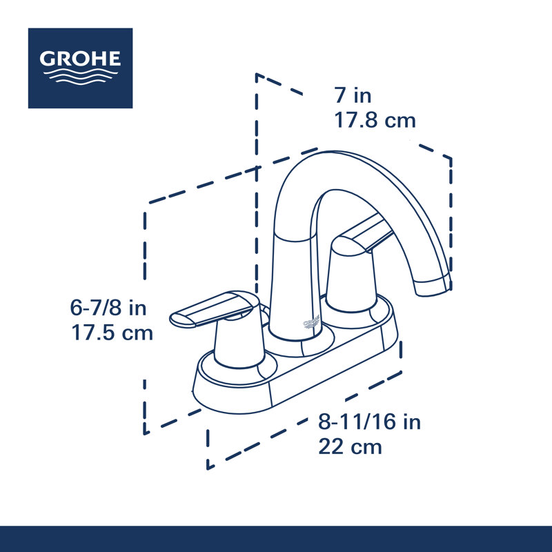 Veletto 2-Handle 4” Centerset Bathroom Faucet, StarLight Chrome