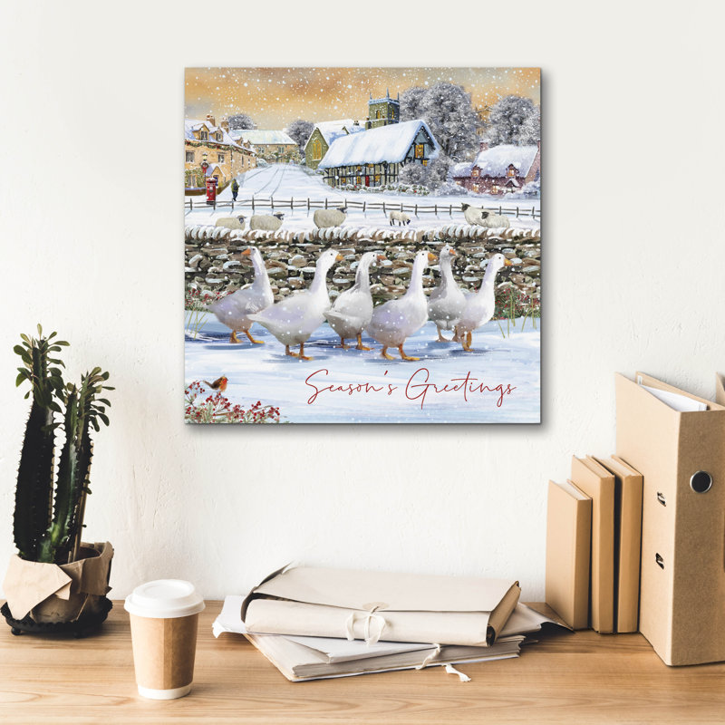  «Geese At The Farmyard» par Elle Media Group SA, art mural, 18 po x 18 po