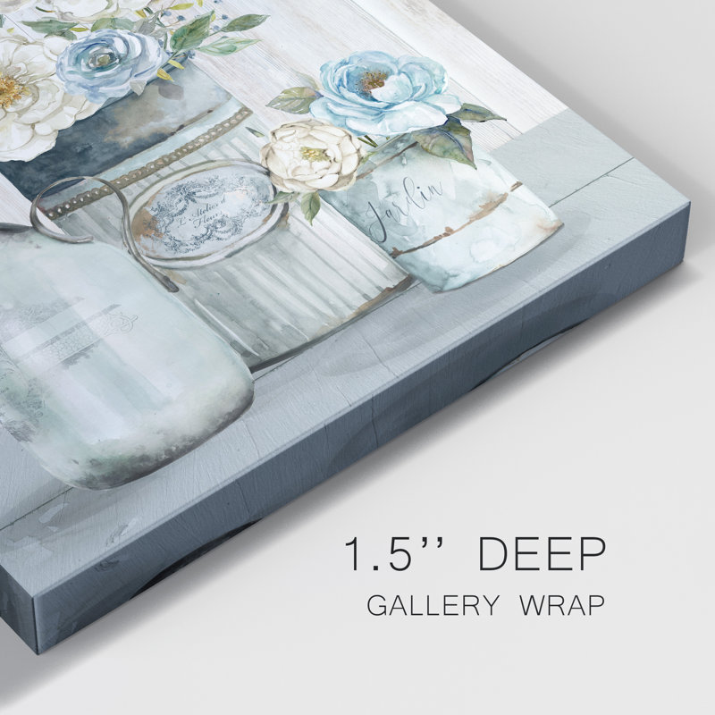 Fleurs de jardin françaises II - impression sur toile tendue, H 10 po x l 10 po x P 1,5 po