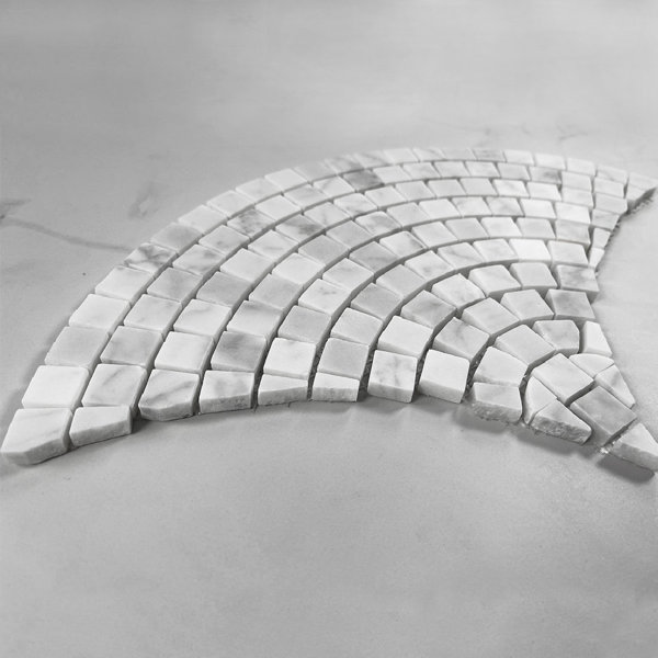 7" x 13" Marble Fish Scale Mosaic Wall & Floor Tile