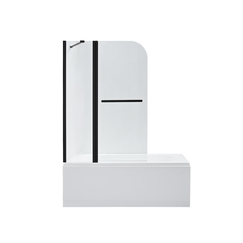 Porte de baignoire sans cadre l 39,5 "x H 55,1" Canteras, Noir mat