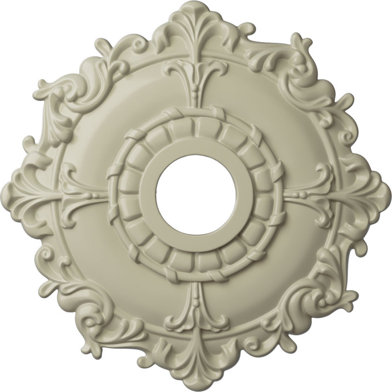 Médaillon de plafond Endurathane Pompeii, DO 18 7/8 po x P 1 1/2 po (pour auvents jusqu'à 2 po), finition de foyer en pierre peinte à la main